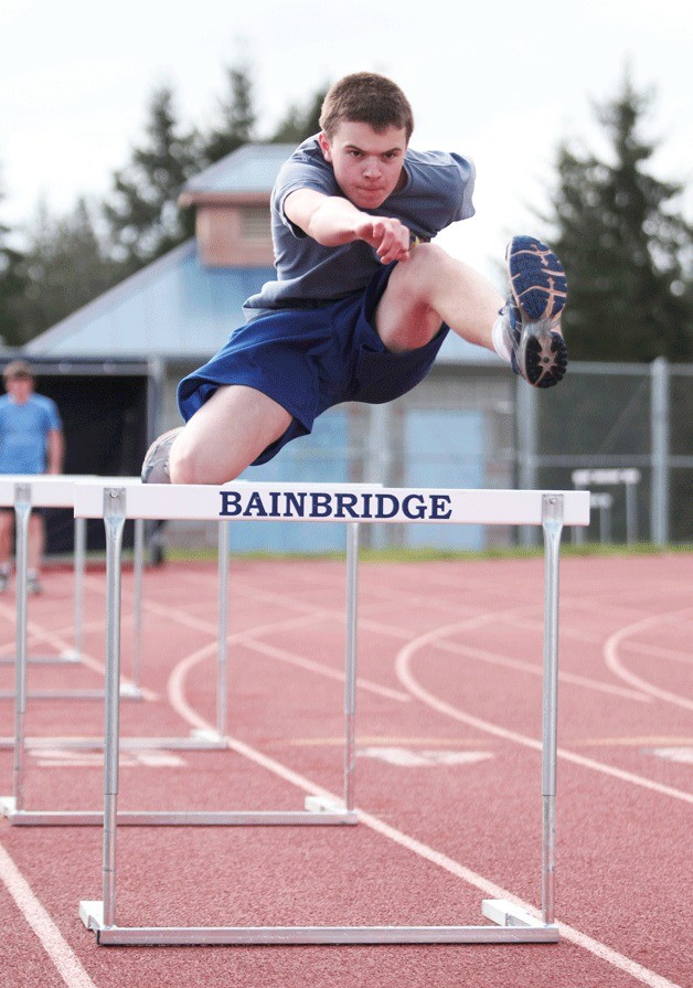 BHS sophomore Ben Scott practices the hurdles Tuesday