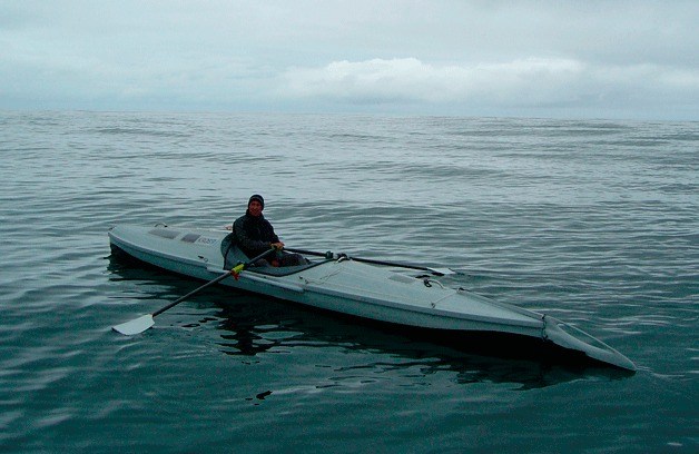 Rory Wilson in his boat