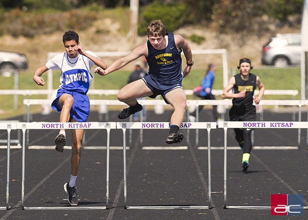 The Spartans lead the pack in the 300-meter hurdles at the recent Lil’ Norway Invite.