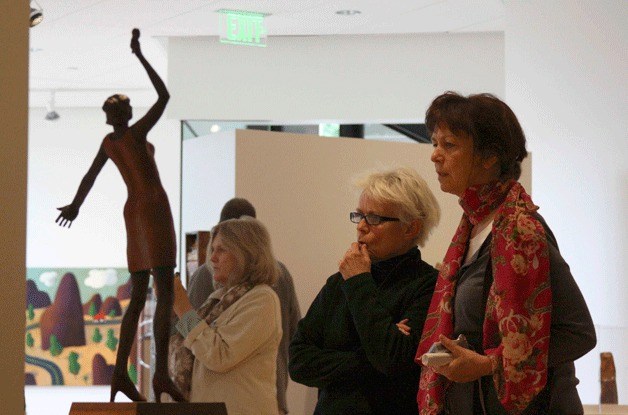 Viewers at the Bainbridge Island Museum of Art