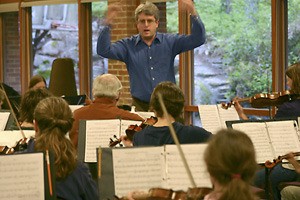 Bainbridge Symphony Orchestra director David Upham and Reid Blickenstaff will lead a collaboration between the Bainbridge Symphony Orchestra and Bainbridge Island Youth Orchestra Sunday at The Island School.