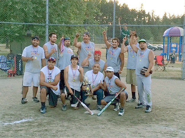 Crown Royal gathers for a photo after the team won the 2014 Bainbridge Metro Parks Mens Softball Championship.