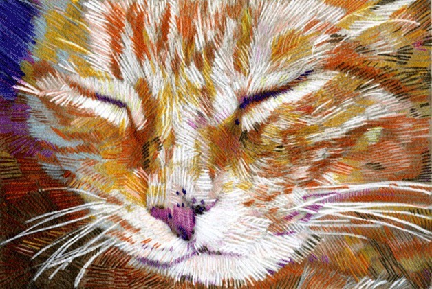 Susan Wiersema cat portrait. (Colored pencil on paper.)