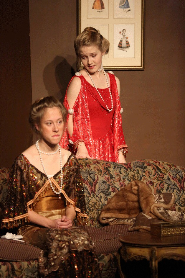 Megan Gleason plays opposite Christina Goessman in the BHS production of Oscar Wilde’s “Lady Windermere’s Fan.”