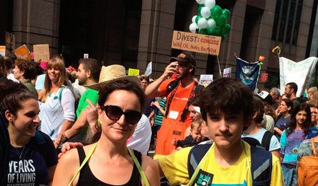 Kirsten and Ethan Hytopoulos participate in the People’s Climate March in New York.