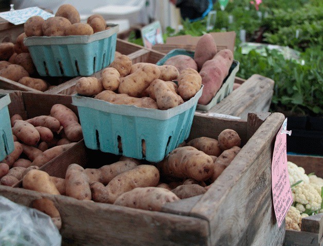 Local spuds at the Bainbridge Island Farmers Market.