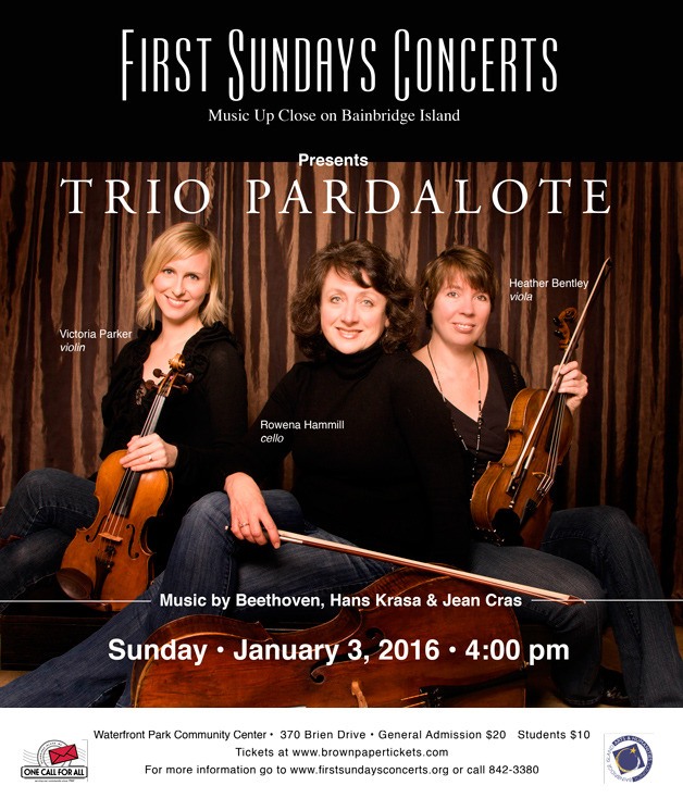 Trio Pardalote to play at First Sundays Concert