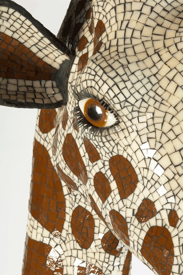 Raquel Stanek's giraffe mosaic is the largest piece of artwork she has taken on.