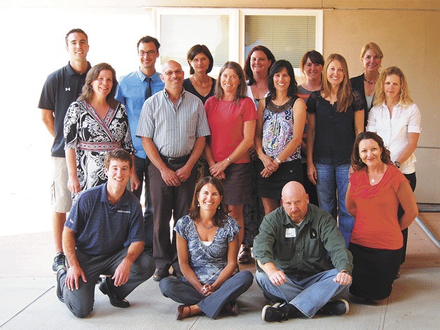 The Bainbridge Island School District welcomed its newest teachers last week at an orientation at Woodward Middle School. In front