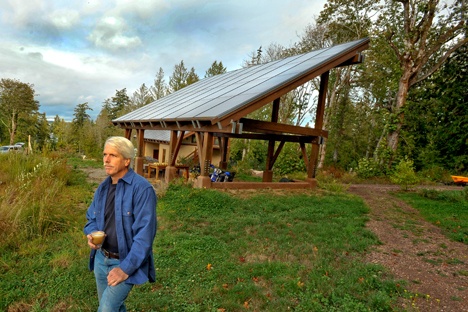 Helmut Sassenfeld manages his Tani Creek Farm with a 29-kilowat solar array. The 92 panels create enough energy daily to run the farm and the residence with power left to return to the public grid. The farm is part of the solar tour.