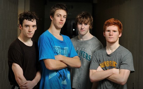 Spartan grapplers (L-R) Evan Jahrman