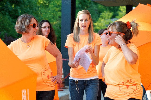 Jessica Davis (center) sprung the idea on her co-workers and by the end of the day