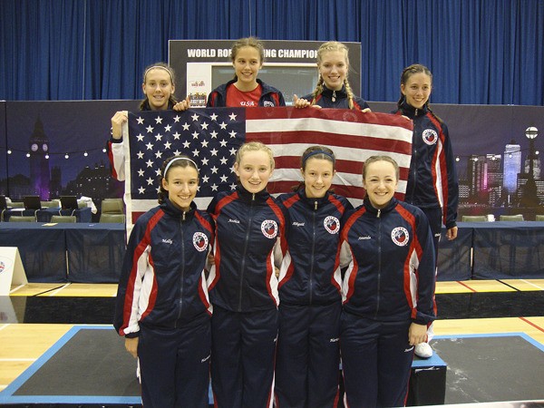 The Bainbridge Ropeskippers pose after competing at the 2010 Rope Skipping World Championships and World Youth Tournament in England July 28-Aug. 4. Back row (L-R): Sarah Sharman