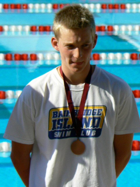 Bainbridge Island Swim Club member Andrew McCarthy placed seventh in the 800-meter freestyle with a time of eight minutes