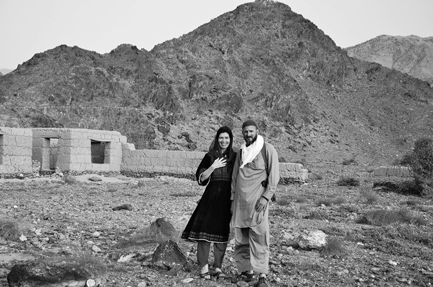 Jim Gant and Ann Scott Tyson during a walk through the village of Mangwel