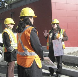 KiDiMu Executive Director Susan Sivitz explains aspects of the new facility on a site tour March 17.