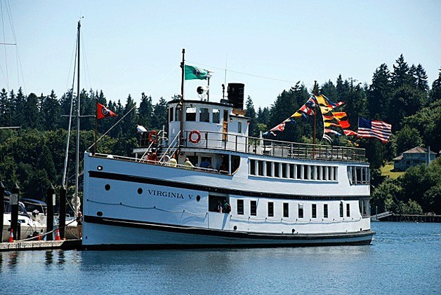 The Steamship Virginia V landing at the Bainbridge city dock. The annual benefit cruise is planned for Sunday