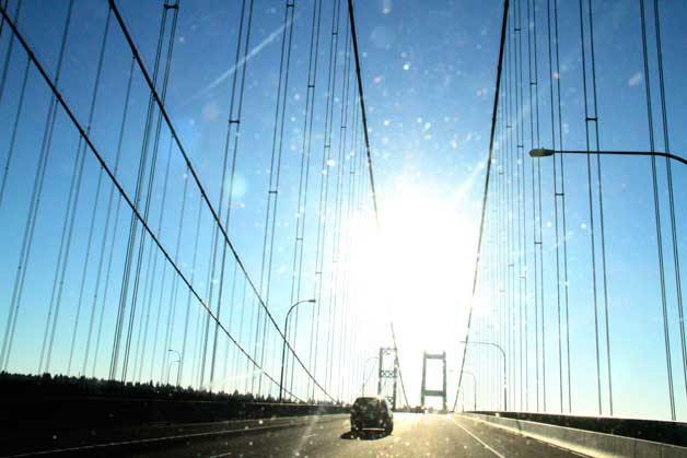 The Tacoma Narrows Bridge.