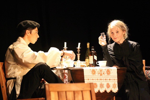 Levie Perez plays Trigorin with Christina Goessman as Masha in Anton Chekhov's 1895 play 'The Seagull