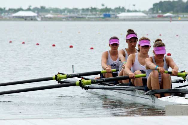 Bainbridge Girls Lightweight 4 is poised for a race at USRowing Youth Nationals in Sarasota