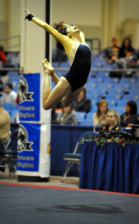 Adrienne Palay scored a team-high 9.175 on floor.