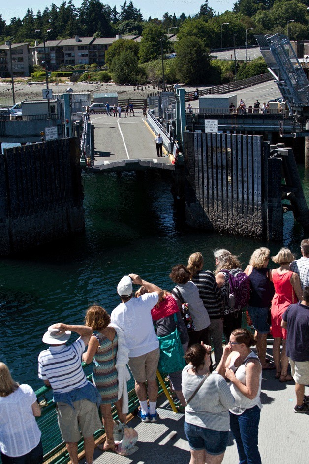 The ferry MV Tacoma slowly made its way into Eagle Harbor by 3 p.m. Tuesday