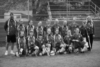 The Bainbridge U-12 White Ice pose with their medals after a title win at the 2008 Viking Cup. Top Row (L-R): Assistant Coach Scott Coryell