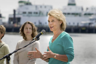 With the ferry yard and Eagle Harbor as a backdrop