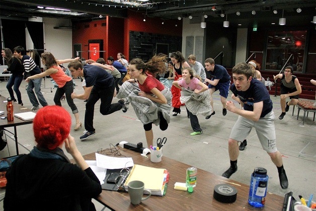 Students of the Rising Star Project rehearse. More than 70 of Washington’s top teen talents — inlcuding Sarah Mather of Bainbridge Island — took the stage at The 5th Avenue Theatre for The Rising Star Project: Spamalot.