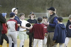 Members of the Bainbridge Little League at an early season practice.