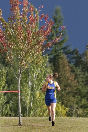 Emily Farrar set a personal best with her time of 19:00 Wednesday at Battle Point Park the only home meet for both Bainbridge cross country teams.