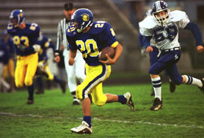 Spartan Angelo Ritualo rambles for a 54-yard touchdown in Monday’s JV game against Seattle Prep.