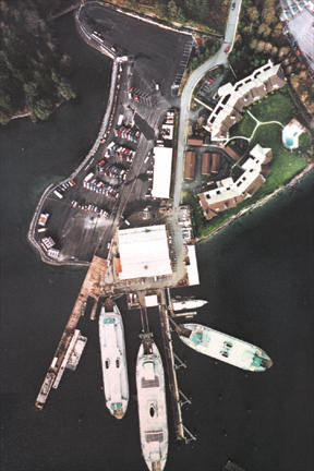 An aeriel view of the Eagle Harbor ferry maintenance yard.