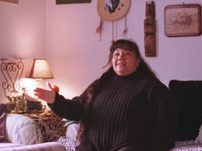 Theresa Newman discusses her two-year stay at Islandhome transitional housing on Knechtel Way.