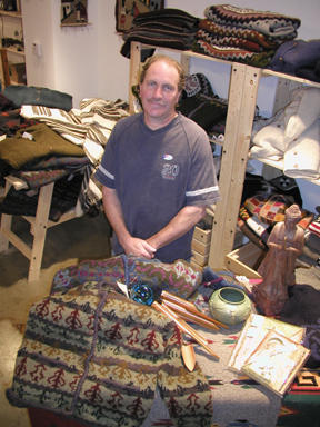 Bernie Reynolds displays his wares at New Morning in the Pavilion.