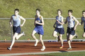 Sophomore Bevan Taylor runs the boys 4x400 relay.