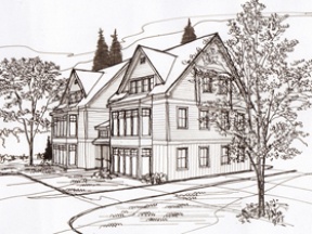 An image of proposed new townhomes on Ericksen.