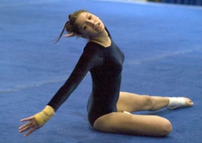 Marie Welsh performs on the floor event on Friday. She went second and scored a 9.35.