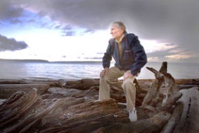 Island author and World War II veteran John Gould at Fay Bainbridge State Park on the island’s northeast shore. Gould’s grandfather