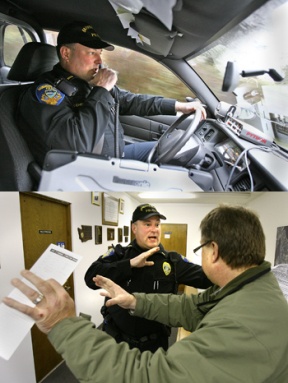 Bainbridge Police Lt. Chris Jensen was one of two officers on-duty during a recent shift patroling the island’s roads.