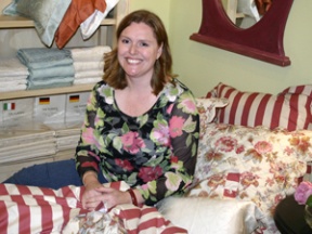 Islander Jennifer Carrillo (above) and her sister Sarah Sheldon have made a classy nest of European linens