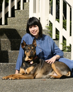 Kate Moody with her dog Reina.