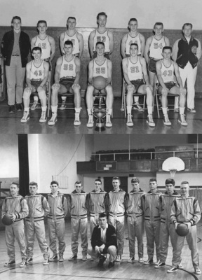 (Above) The 1955 team was the school’s only undefeated squad through league and district play