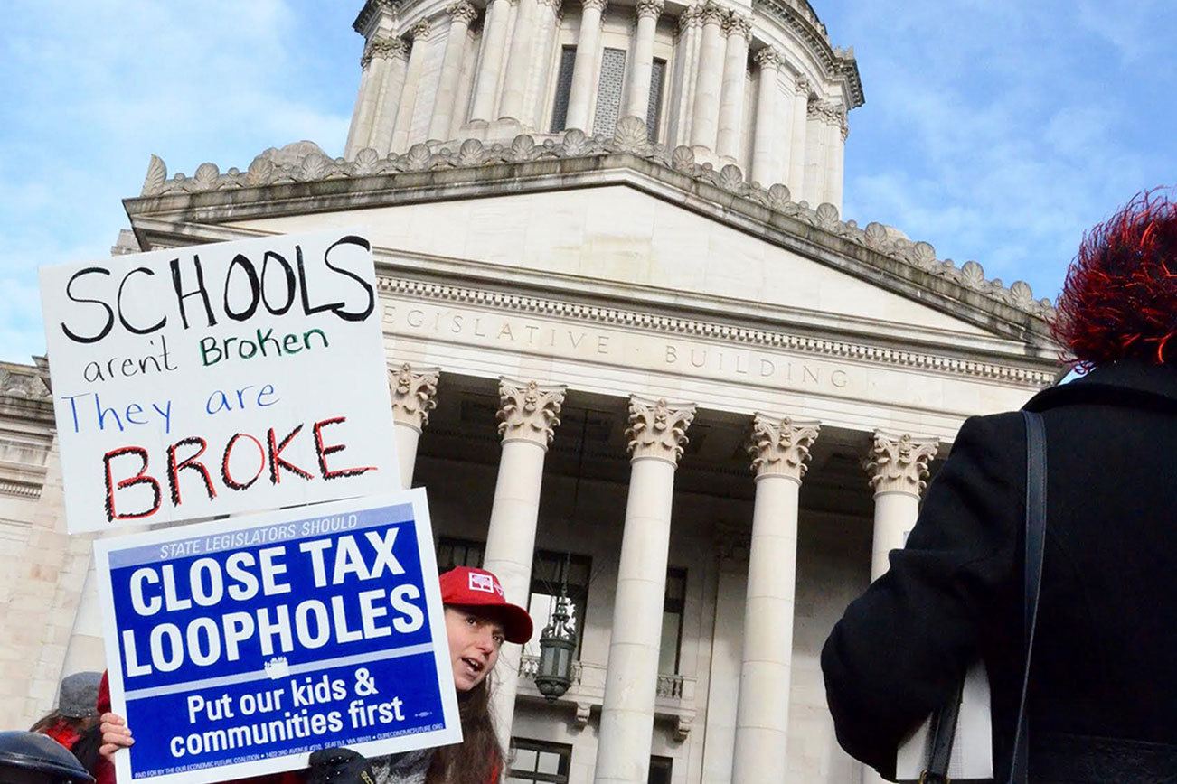 Rally gets legislators’ attention on education funding mandate