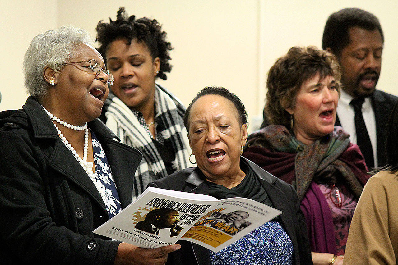 Celebrants sing during the Martin Luther King Jr. Day observance in Bremerton in 2016.                                Michelle Beahm | Kitsap News Group