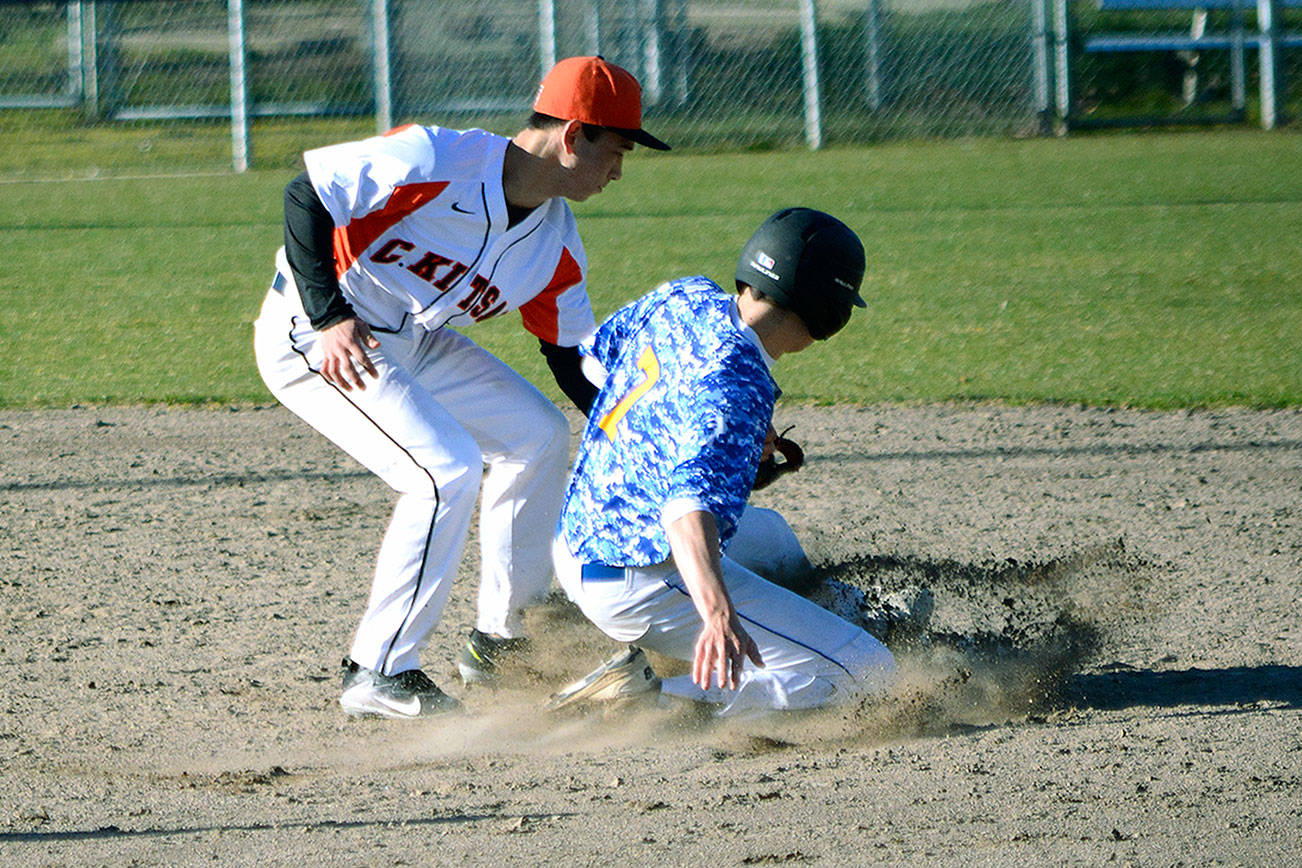 Bainbridge’s Garrett Aichele knocked in the go-ahead run against Central Kitsap