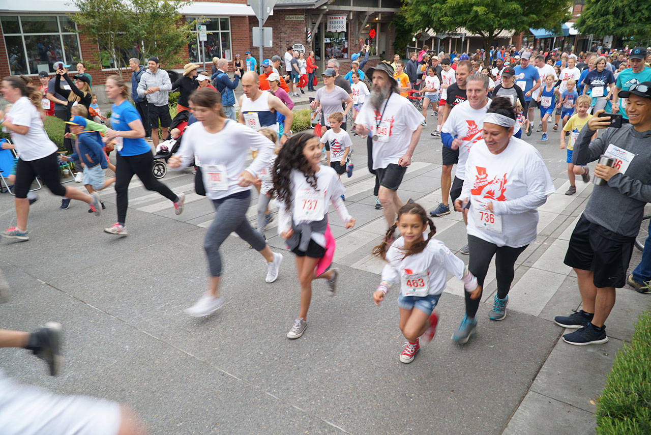 Luciano Marano | Bainbridge Island Review - The 40th annual Bainbridge Youth Services Fourth of July Fun Run was reportedly the biggest ever, with a record-breaking 1,286 participants in the 5k, 1-mile run/walk and Kids Dash events.