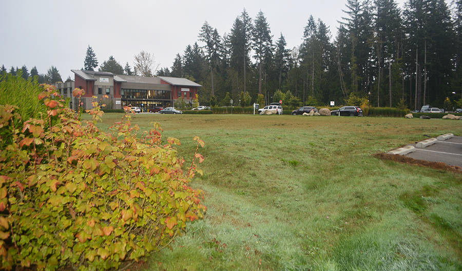 This area southwest of Virginia Mason would contain three rows of townhouses under the proposal. Steve Powell/Bainbridge Review photo