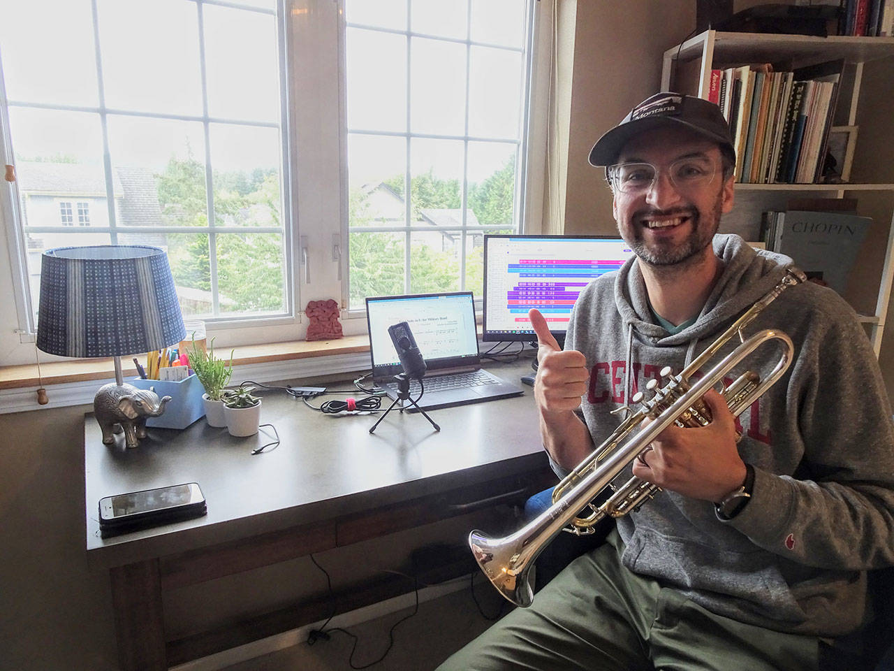 Bainbridge High School band teacher Chris Thomas has had to shift to virtual practice during this school year. Courtesy Photo