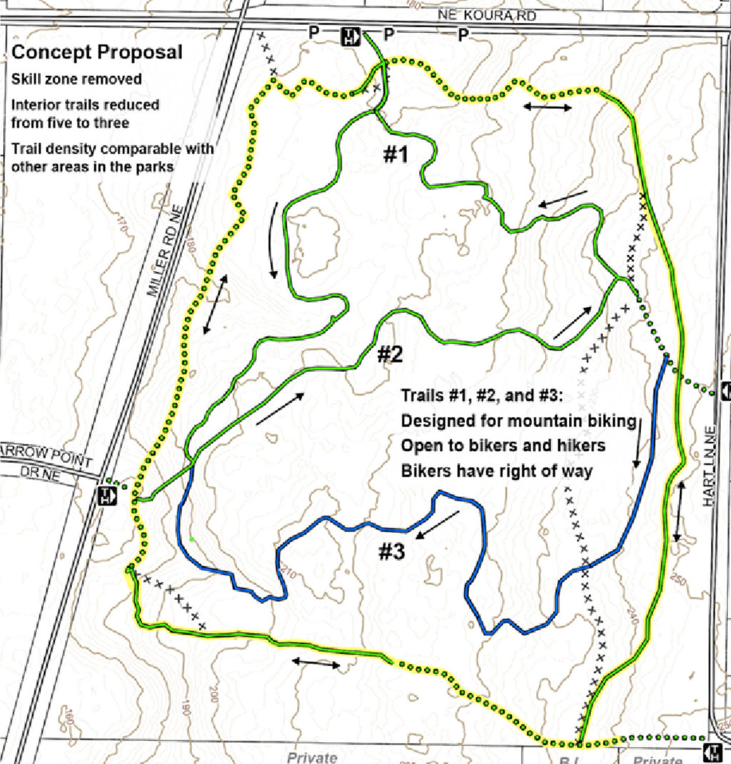 Opposition strong as mountain bikers scale back proposal | Bainbridge ...